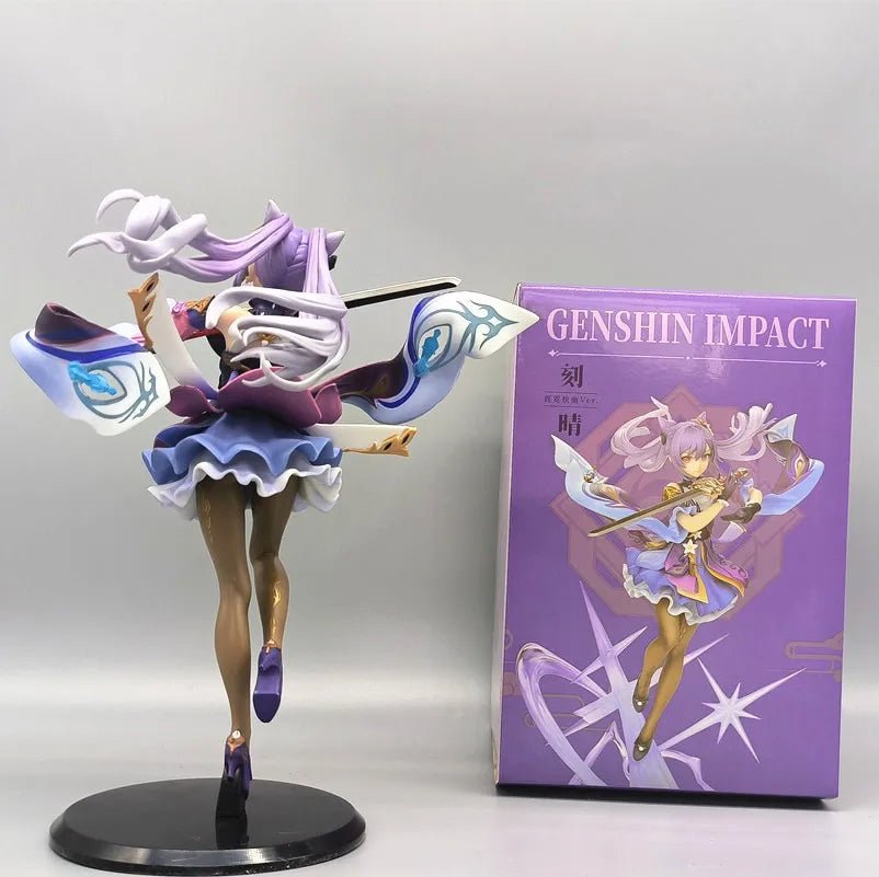 Figura Anime Genshin Impact 25cm - Keqing con Espada y Hu Tao | Modelo PVC para Colección y Decoración de Escritorio en Costa Rica - Tico Ofertas