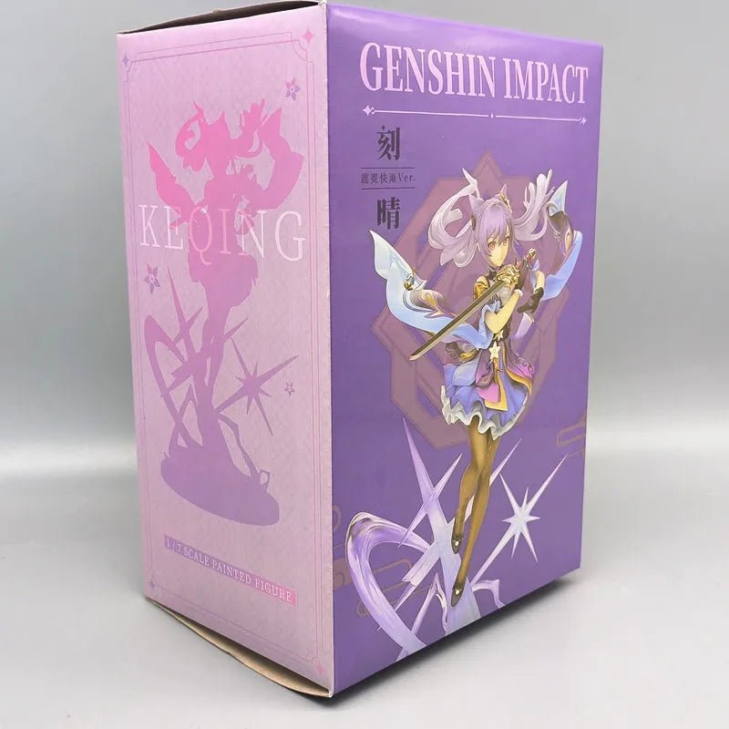 Figura Anime Genshin Impact 25cm - Keqing con Espada y Hu Tao | Modelo PVC para Colección y Decoración de Escritorio en Costa Rica - Tico Ofertas