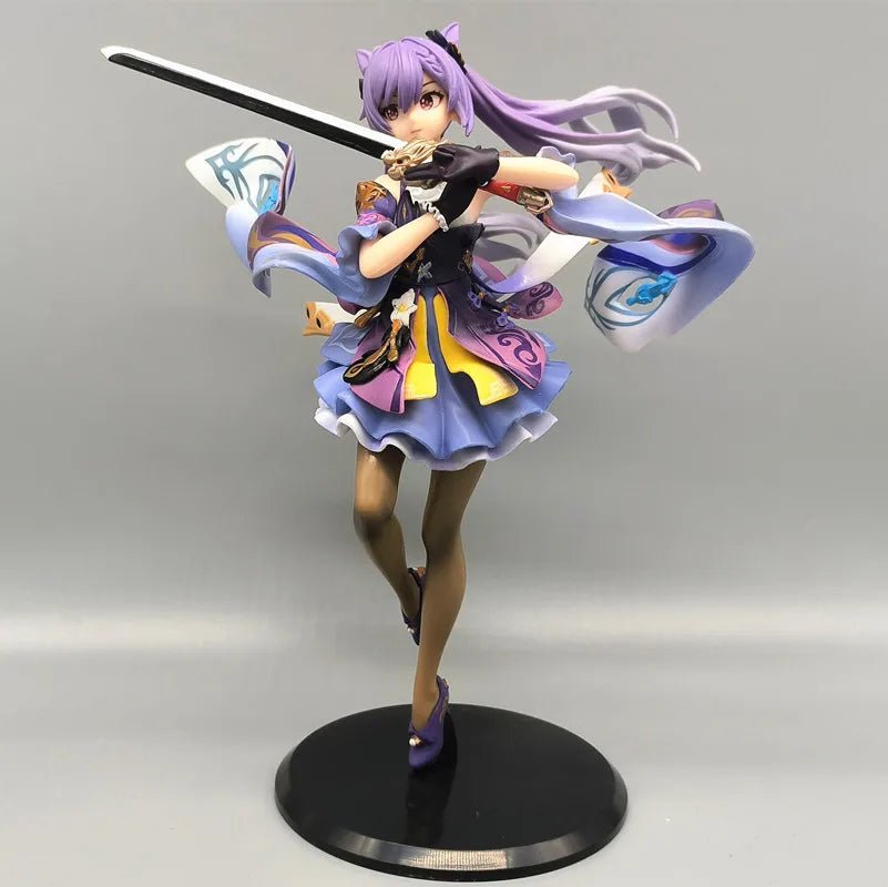 Figura Anime Genshin Impact 25cm - Keqing con Espada y Hu Tao | Modelo PVC para Colección y Decoración de Escritorio en Costa Rica - Tico Ofertas