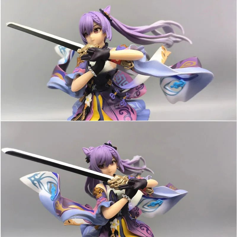 Figura Anime Genshin Impact 25cm - Keqing con Espada y Hu Tao | Modelo PVC para Colección y Decoración de Escritorio en Costa Rica - Tico Ofertas