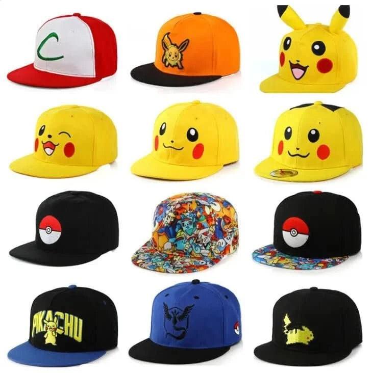 Gorra de Beisbol Anime Pokémon - Pikachu | Figuras Anime Costa Rica, Sombrero Ajustable de Cosplay, Cap de Hip Hop para Niños y Niñas, Regalo y Juguete