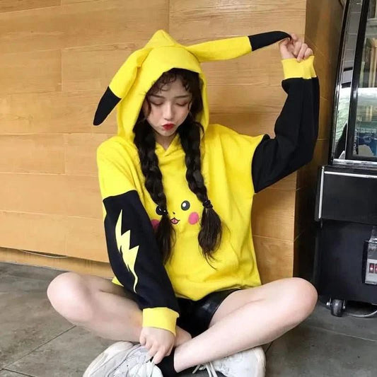 Dark Khaki Sudadera Hoodie Anime Pikachu - ¡Confort y Estilo Adorable! | Tienda Anime Costa Rica - Tico Ofertas